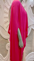Fuchsia Pink Embellished Cape Drape Set