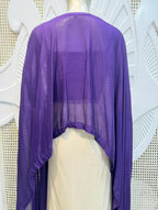 Royal Purple Embroidered Cape & Draped Skirt Set