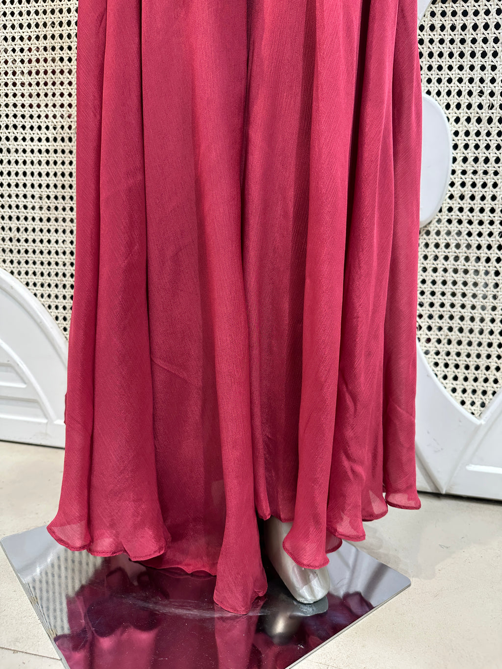 Wine Pink Embellished Kurta Sharara Set