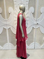 Wine Pink Embellished Kurta Sharara Set