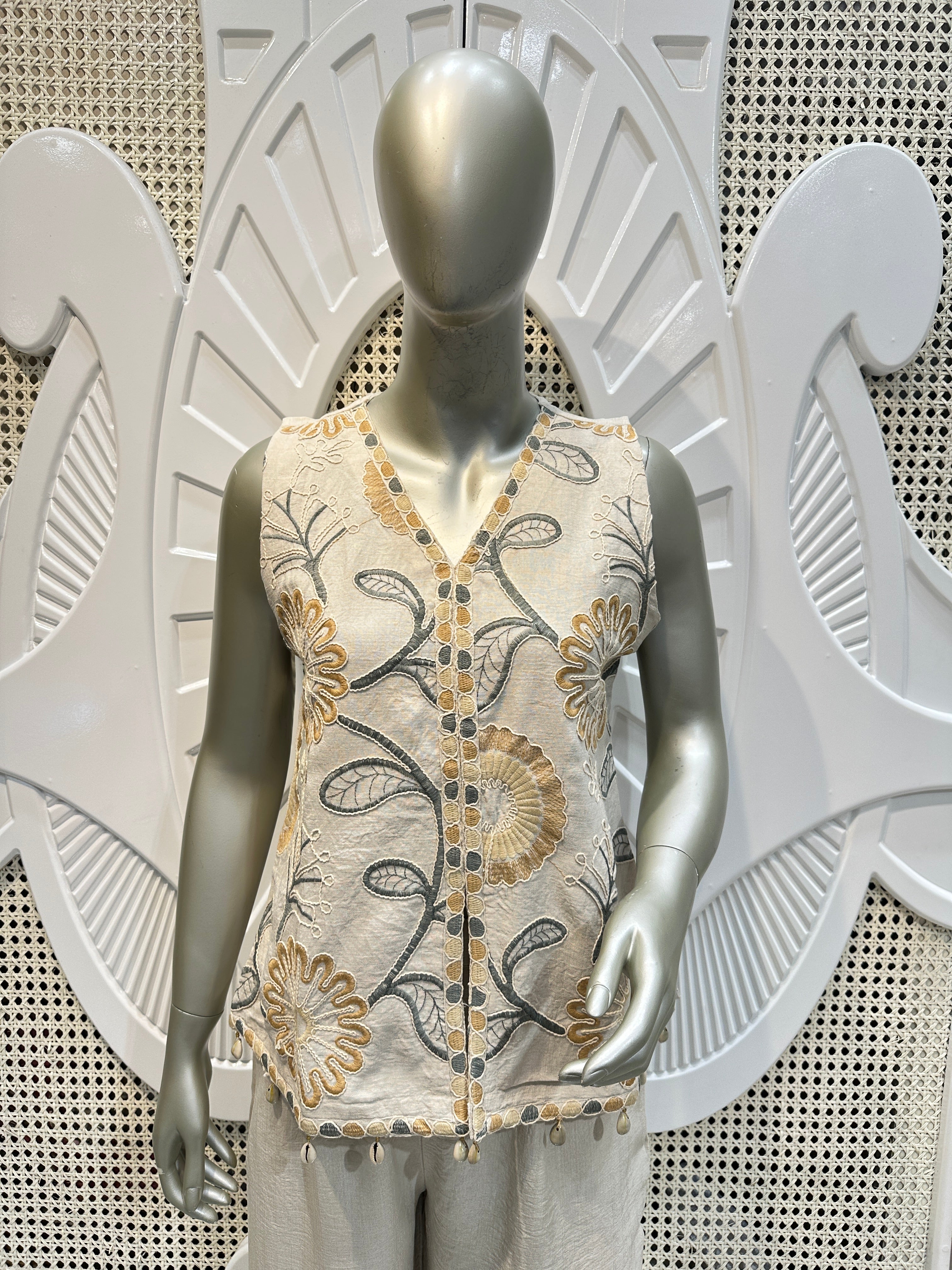 Ivory Floral Embroidered Co-Ord Set