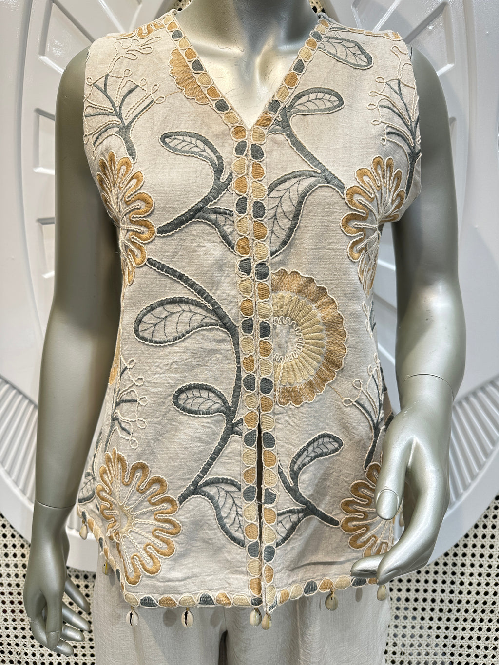 Ivory Floral Embroidered Co-Ord Set