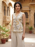 Ivory Floral Embroidered Co-Ord Set