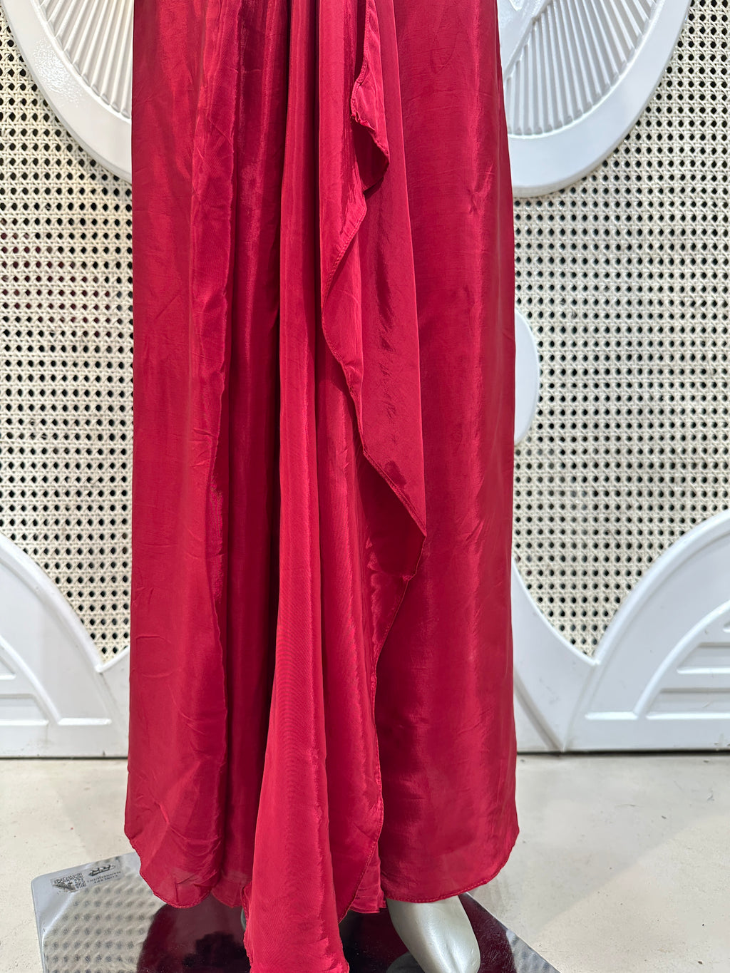 Ivory & Maroon Embroidered Jacket Co-Ord Set