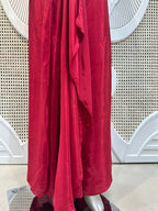 Ivory & Maroon Embroidered Jacket Co-Ord Set