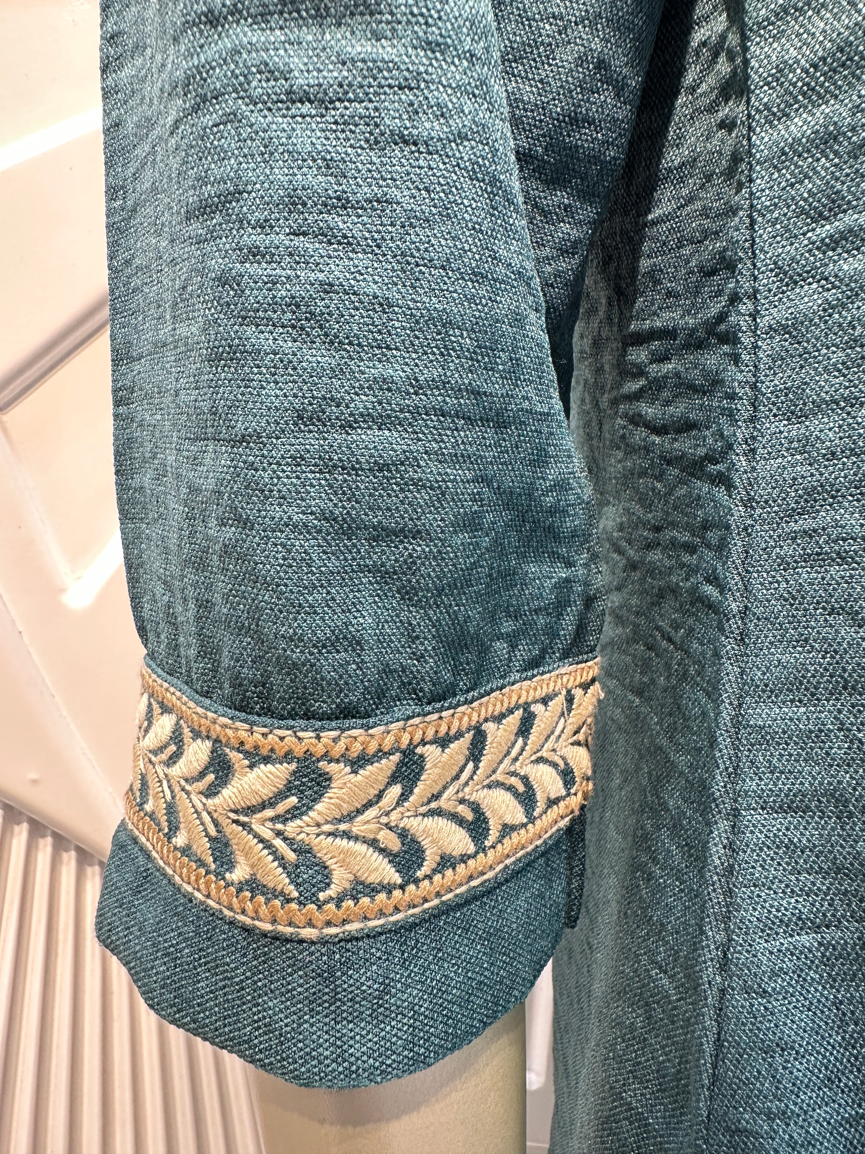 Teal Blue Contrast Trim Co-Ord Set