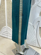 Teal Blue Contrast Trim Co-Ord Set