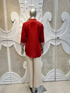 Brick Red & Ivory Embroidered Co-Ord Set