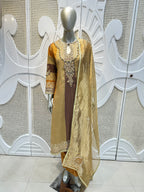 Golden Mustard Embroidered Kurta Set