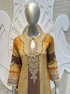 Golden Mustard Embroidered Kurta Set