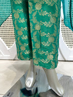 Teal Green Embroidered Organza Kurta Set
