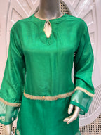 Emerald Green Embellished Sheer Co-Ord Set