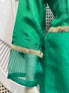 Emerald Green Embellished Sheer Co-Ord Set