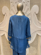 Deep Teal Embellished Sheer Co-Ord Set