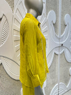 Lime Yellow Embellished Shirt Co-Ord Set