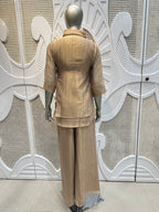 Champagne Beige Layered Embellished Co-Ord Set