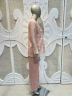 Blush Pink Floral Embroidered Co-Ord Set