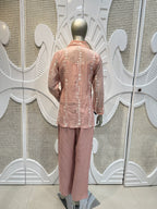Blush Pink Floral Embroidered Co-Ord Set