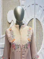Blush Taupe Embroidered Shirt Co-Ord Set