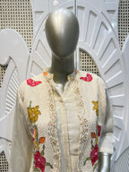Ivory Floral Embroidered Three-Piece Co-Ord Set