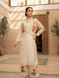 Ivory Floral Embroidered Three-Piece Co-Ord Set