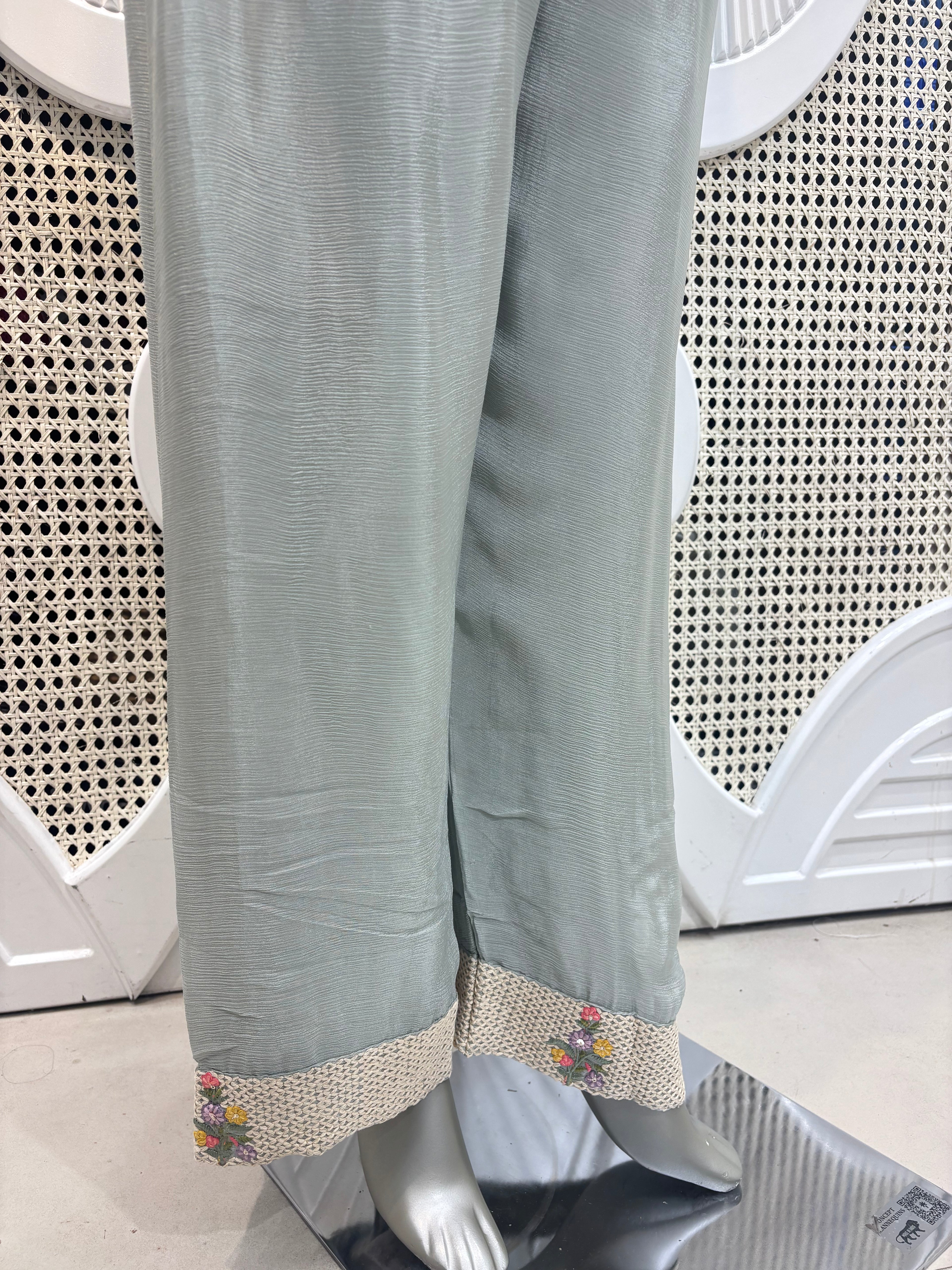 Sage Green Embellished Shirt Co-Ord Set