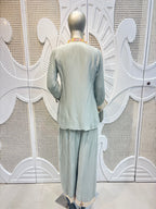 Sage Green Embellished Shirt Co-Ord Set