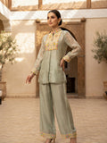 Sage Green Embellished Shirt Co-Ord Set
