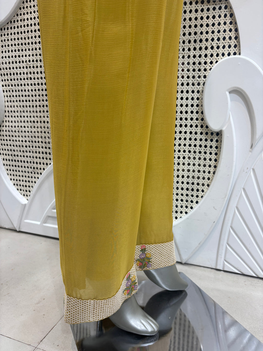 Mustard Yellow Embellished Shirt Co-Ord Set