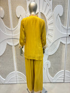 Mustard Yellow Embellished Shirt Co-Ord Set