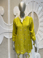 Lime Green Embellished Shirt Co-Ord Set