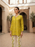 Lime Green Embellished Shirt Co-Ord Set