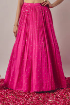 Fuchsia Pink Chinon Lehenga Set