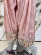 Old Rose Embroidered Silk Kurta Farshi Salwar Set